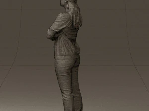 woman in plaid tshirt 0608 3D Model