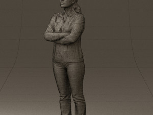 woman in plaid tshirt 0608 Modèle 3D
