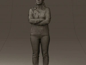woman in plaid tshirt 0608 3D Model