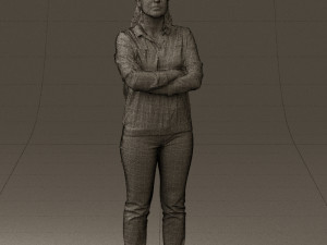 woman in plaid tshirt 0608 Modèle 3D