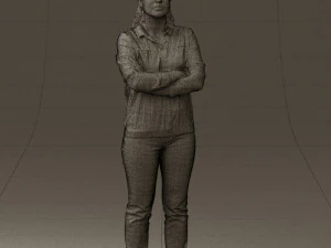 woman in plaid tshirt 0608 3D Model