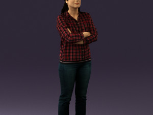 woman in plaid tshirt 0608 3d print ready 3D प्रिंट मॉडल