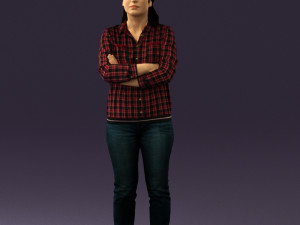 woman in plaid tshirt 0608 3d print ready 3D प्रिंट मॉडल