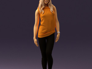 woman in orange top 0609 3D Model