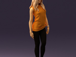 woman in orange top 0609 3D 모델