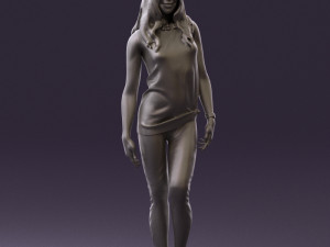 woman in orange top 0609 3d print ready Model Cetak 3D