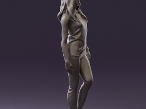 woman in orange top 0609 3d print ready Model Cetak 3D