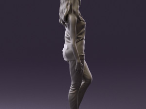 woman in orange top 0609 3d print ready Model Cetak 3D