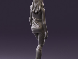 woman in orange top 0609 3d print ready Model Cetak 3D