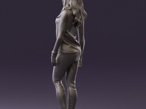 woman in orange top 0609 3d print ready Model Cetak 3D