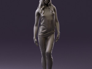 woman in orange top 0609 3d print ready Model Cetak 3D
