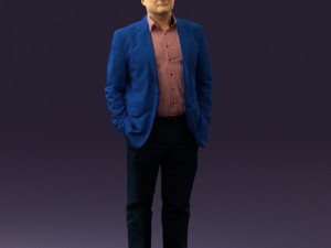 man in blue suit top jeans 0604 Modèle 3D