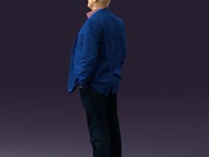 man in blue suit top jeans 0604 3Dモデル