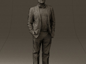 man in blue suit top jeans 0604 3Dモデル
