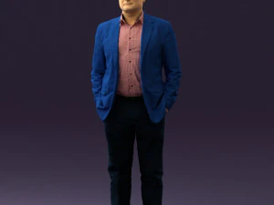 man in blue suit top jeans 0604 3d print ready 3D Print Model