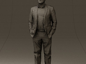 man in blue suit top jeans 0604 3d print ready 3D Принт Модель