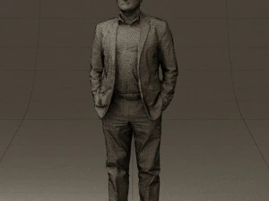 man in blue suit top jeans 0604 3d print ready 3D Print Model