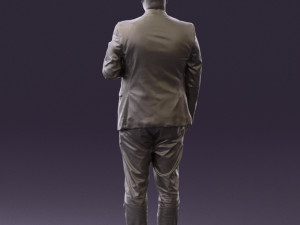 man in black top green pants 0610 3D Model