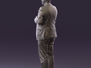 man in black top green pants 0610 3D Model