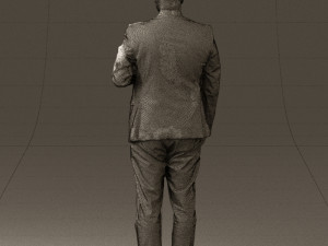 man in black top green pants 0610 3D Model