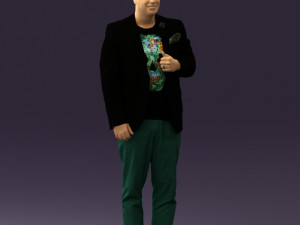 man in black top green pants 0610 3d print ready 3D प्रिंट मॉडल