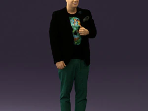 Mann in schwarzem Top und gr&uuml;ner Hose 0610 3D-Druck bereit 3D Druckmodell