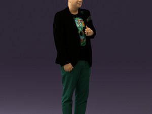 man in black top green pants 0610 3d print ready 3D प्रिंट मॉडल