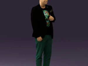 Mann in schwarzem Top und gr&uuml;ner Hose 0610 3D-Druck bereit 3D Druckmodell