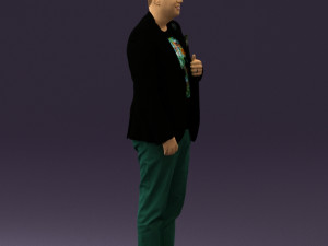 man in black top green pants 0610 3d print ready 3D प्रिंट मॉडल