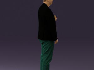 man in black top green pants 0610 3d print ready 3D प्रिंट मॉडल