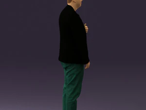 Mann in schwarzem Top und gr&uuml;ner Hose 0610 3D-Druck bereit 3D Druckmodell