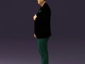 Mann in schwarzem Top und gr&uuml;ner Hose 0610 3D-Druck bereit 3D Druckmodell