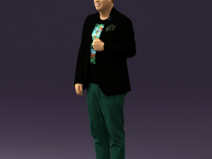 man in black top green pants 0610 3d print ready 3D प्रिंट मॉडल