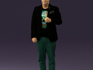 man in black top green pants 0610 3d print ready 3D प्रिंट मॉडल