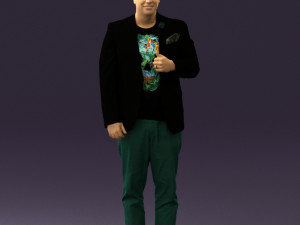 man in black top green pants 0610 3d print ready 3D प्रिंट मॉडल
