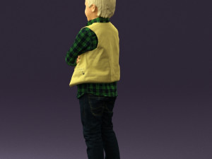 kid in plaid green tshirt 0611 3D Model