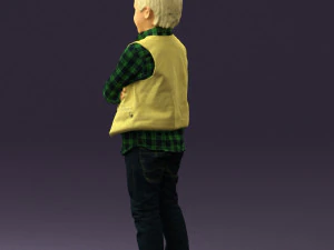 kid in plaid green tshirt 0611 3D Model