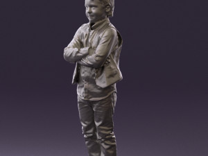 kid in plaid green tshirt 0611 3D Model
