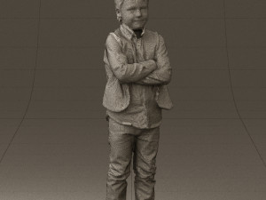 kid in plaid green tshirt 0611 3D Model