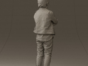 kid in plaid green tshirt 0611 3D Model