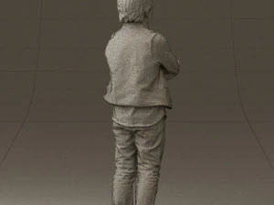 kid in plaid green tshirt 0611 3D Model