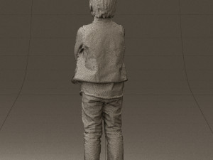 kid in plaid green tshirt 0611 3D Model