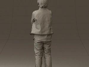 kid in plaid green tshirt 0611 3D Model