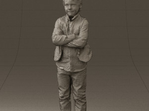 kid in plaid green tshirt 0611 3D Model
