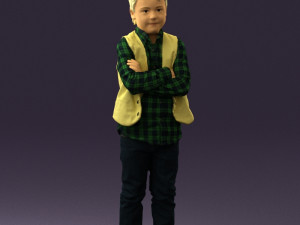 kid in plaid green tshirt 0611 3d print ready 3D 打印模型