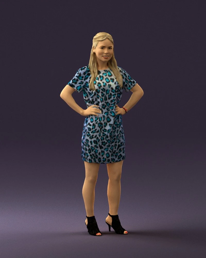 womaninleoparddress0612wrl 3D Model .c4d .max .obj .3ds .fbx .stl .blend 