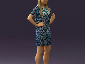 womaninleoparddress0612wrl 3D Model