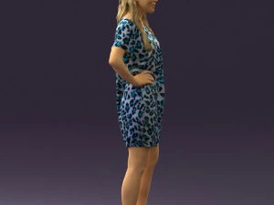 womaninleoparddress0612wrl 3D Model