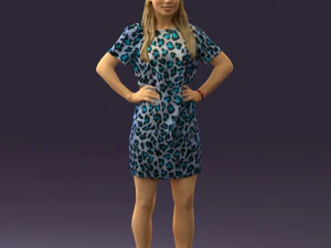 womaninleoparddress0612wrl 3D Model