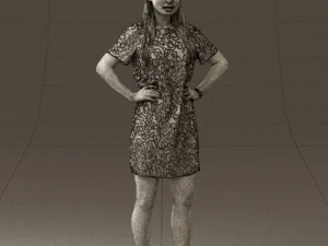womaninleoparddress0612wrl 3D Model
